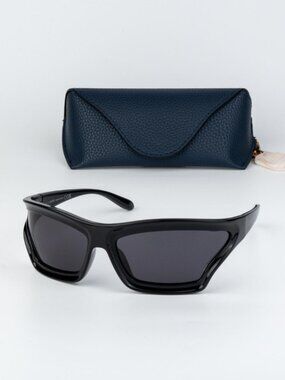 Loewe x PAULA'S IBIZA Men Sunglasses Black Smoke Wraparound LW40143U 01A